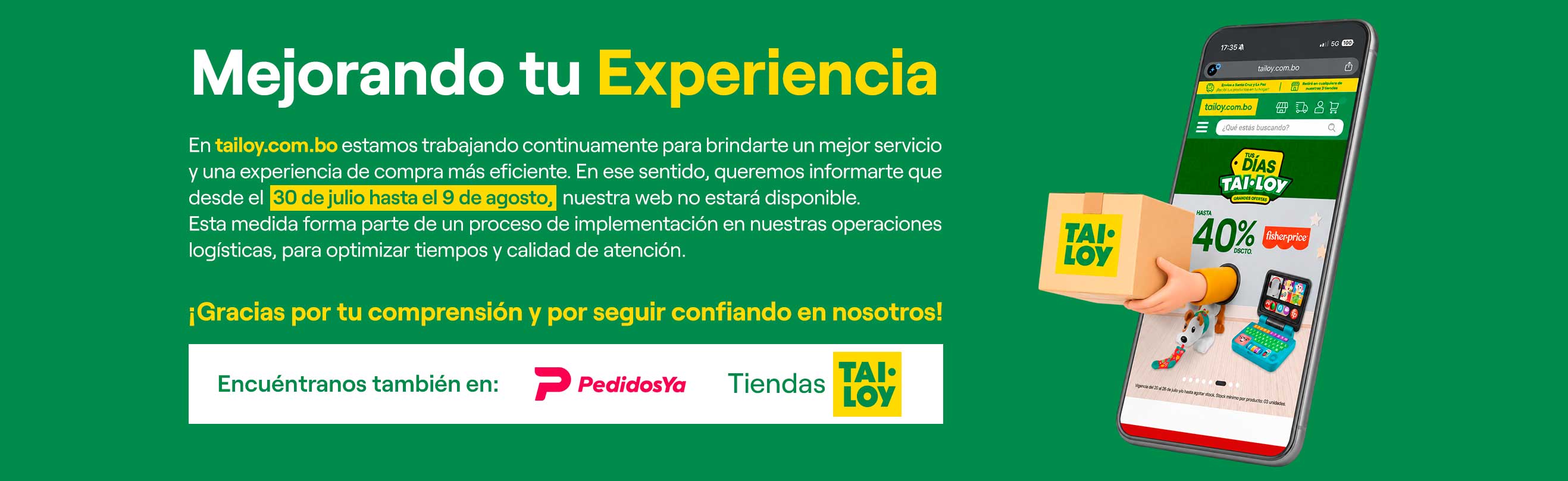 Mejorando tu Experiencia - Tai Loy